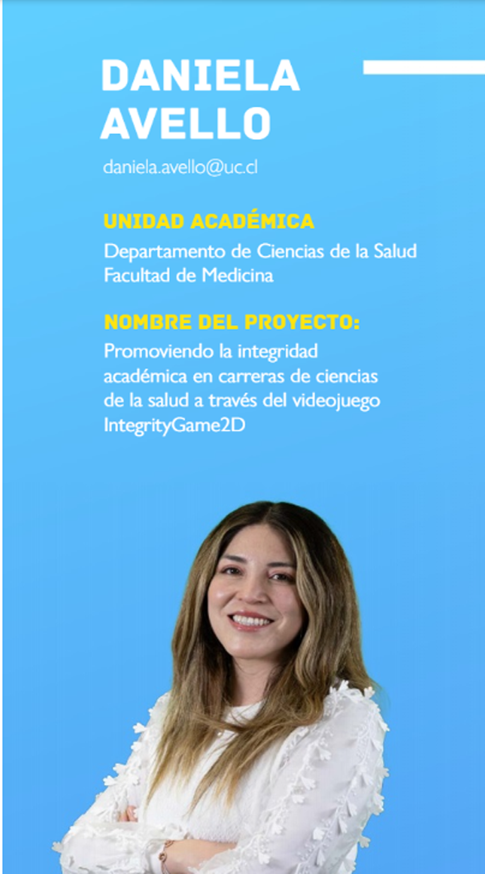 En la imagen se muestra a la docente Daniela Avello a cargo de ejecutar el proyecto.