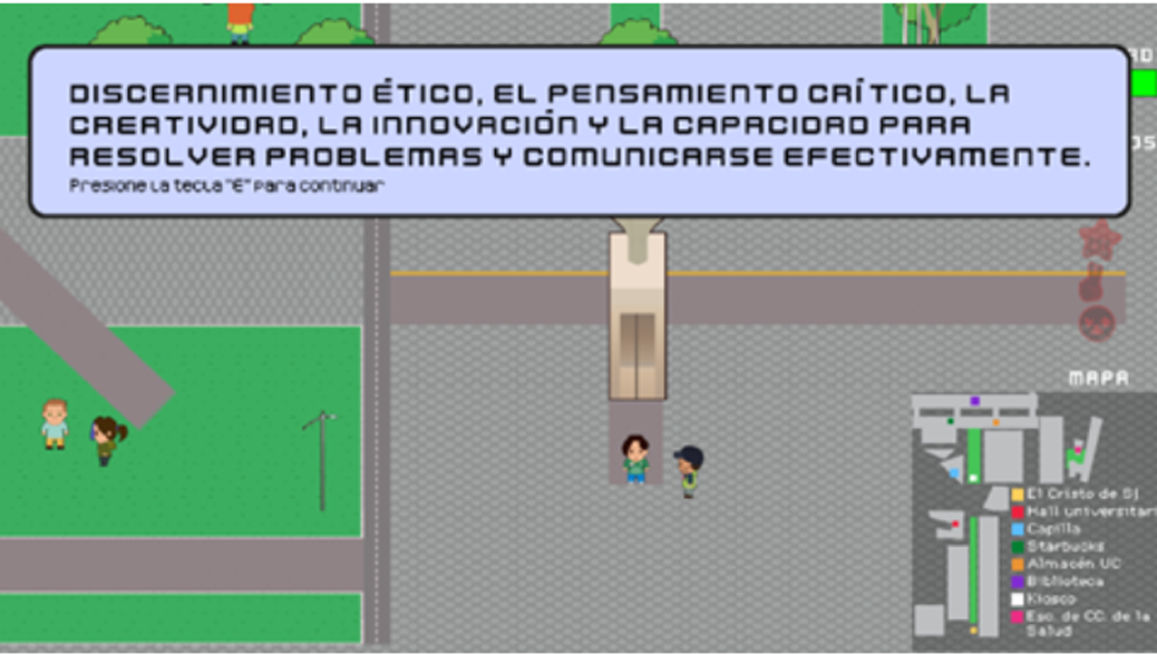Muestran interacciones a las que se enfrentan los estudiantes, donde deben decidir una opción de respuesta al problema planteado. 